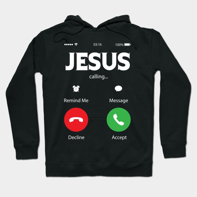 Jesus calling Hoodie by Plushism